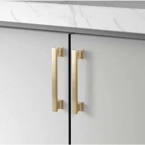 Sapphire Hexa Series Modern Cabinet Handle Pull Brass Gold 5 Pcs SP-2891-128-BRA